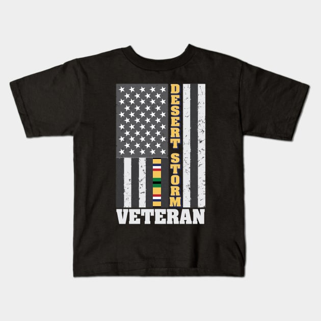 Desert Storm Flag Kids T-Shirt by myoungncsu